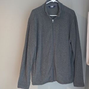 Lands' End Men's Gray Zip-Up Fleec Jacket Size Large EUC
